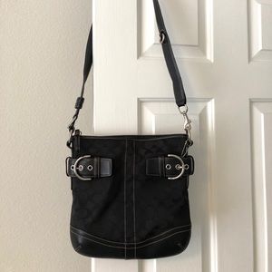 Coach Signature Black Messenger Crossbody Bag
